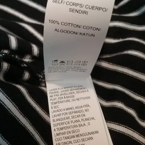 Lucky Brand Top Boho Black & White Striped New! XS - Picture 15 of 16